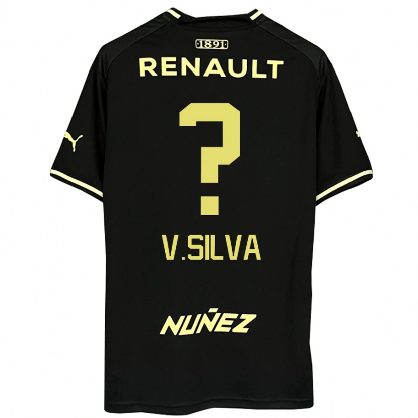 Danxen Børn Valentín Silva #0 Gul Sort Udebane Spillertrøjer 2025/26 Trøje T-Shirt