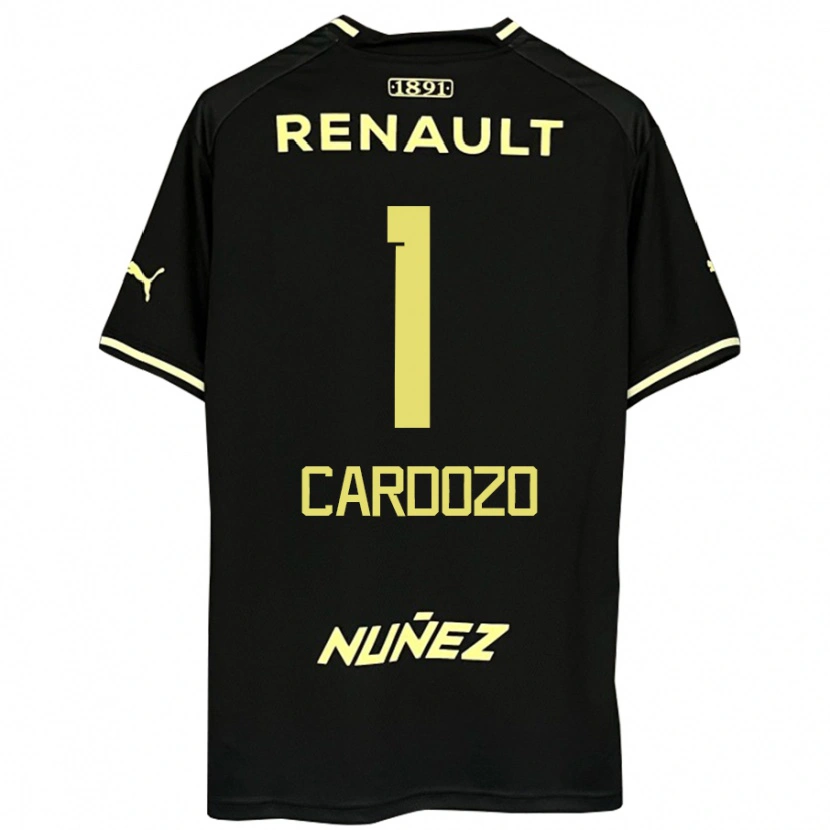 Danxen Børn Thiago Cardozo #1 Gul Sort Udebane Spillertrøjer 2025/26 Trøje T-Shirt