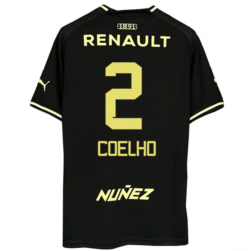 Danxen Børn Léo Coelho #2 Gul Sort Udebane Spillertrøjer 2025/26 Trøje T-Shirt