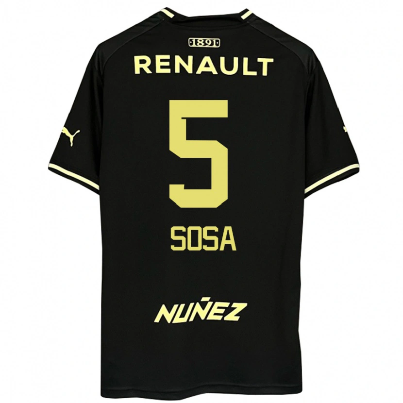 Danxen Børn Ignacio Sosa #5 Gul Sort Udebane Spillertrøjer 2025/26 Trøje T-Shirt