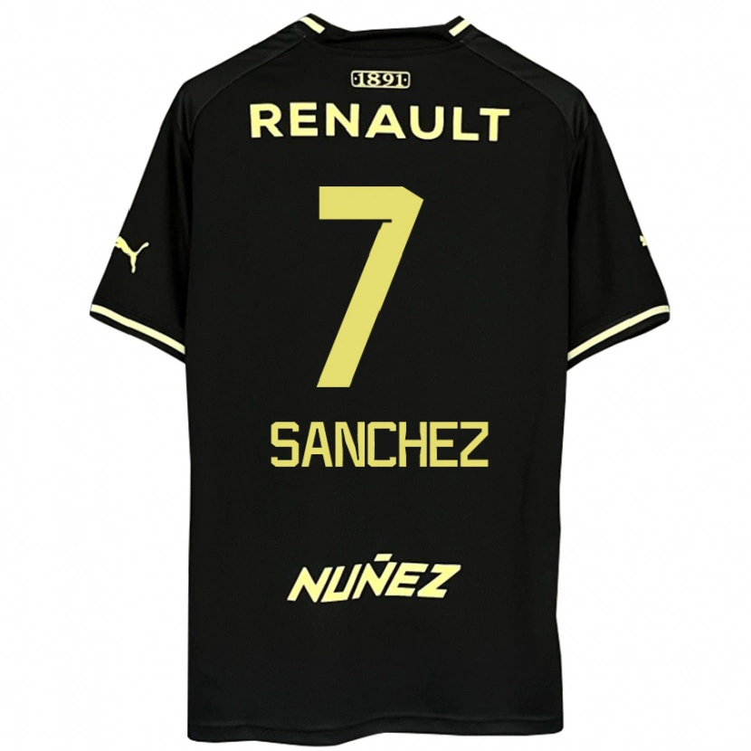Danxen Børn Carlos Sánchez #7 Gul Sort Udebane Spillertrøjer 2025/26 Trøje T-Shirt