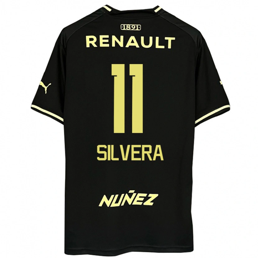 Danxen Børn Maximiliano Silvera #11 Gul Sort Udebane Spillertrøjer 2025/26 Trøje T-Shirt