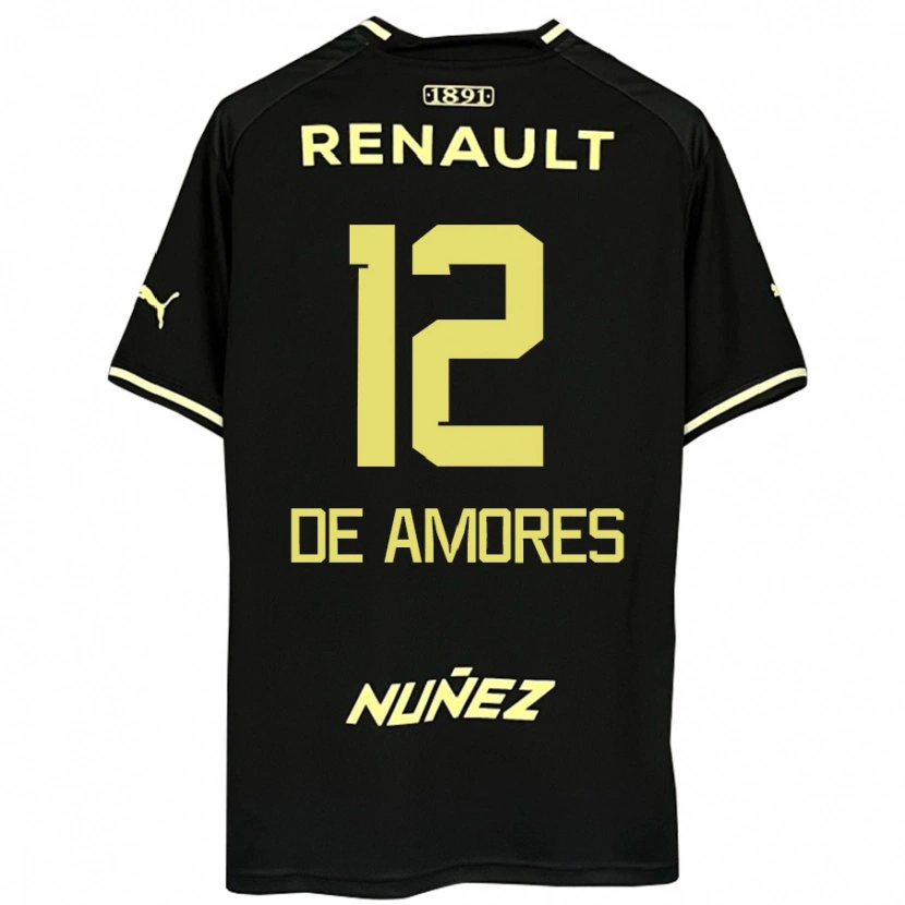 Danxen Børn Guillermo De Amores #12 Gul Sort Udebane Spillertrøjer 2025/26 Trøje T-Shirt