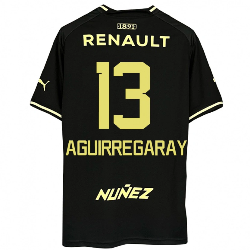 Danxen Børn Matías Aguirregaray #13 Gul Sort Udebane Spillertrøjer 2025/26 Trøje T-Shirt