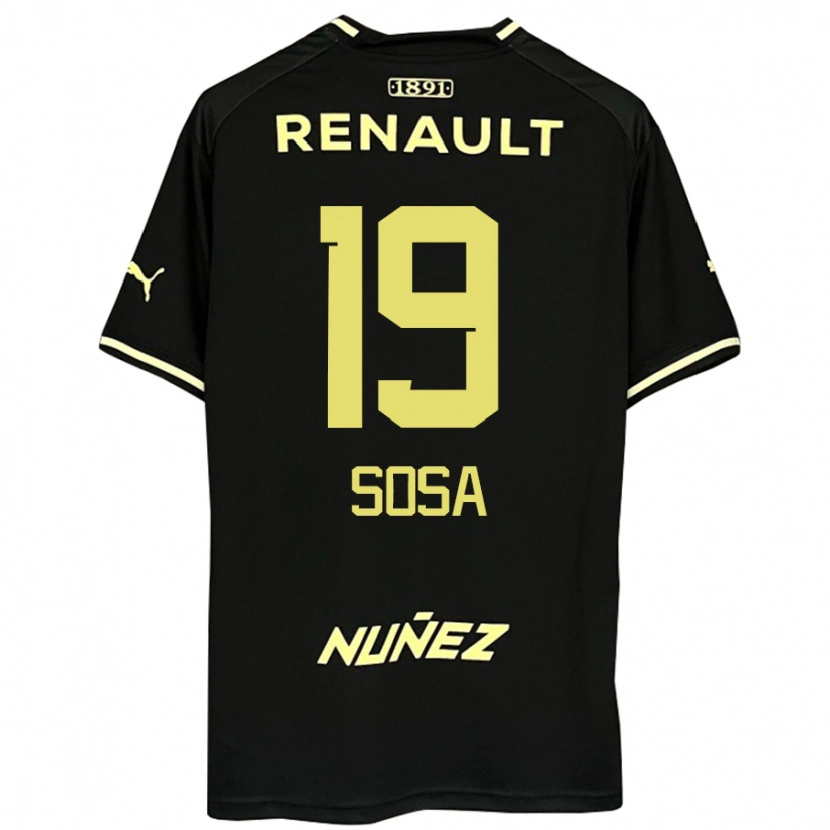Danxen Børn Diego Sosa #19 Gul Sort Udebane Spillertrøjer 2025/26 Trøje T-Shirt