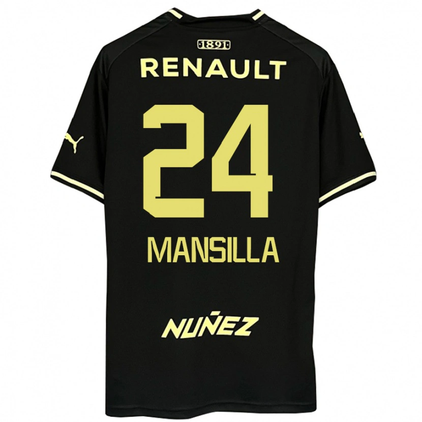 Danxen Børn Brian Mansilla #24 Gul Sort Udebane Spillertrøjer 2025/26 Trøje T-Shirt