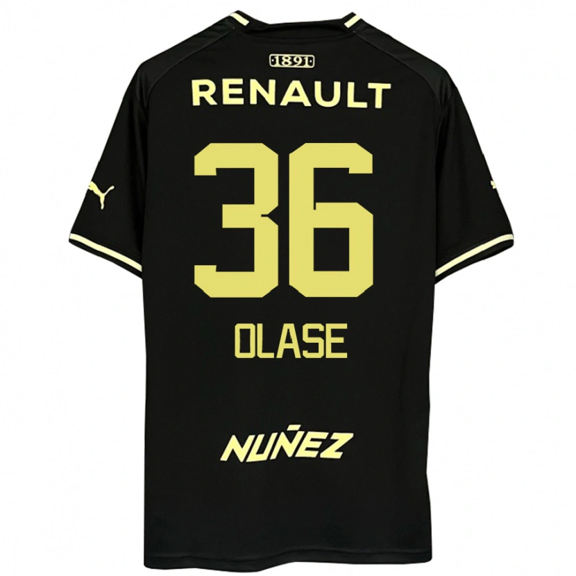 Danxen Børn Tomás Olase #36 Gul Sort Udebane Spillertrøjer 2025/26 Trøje T-Shirt