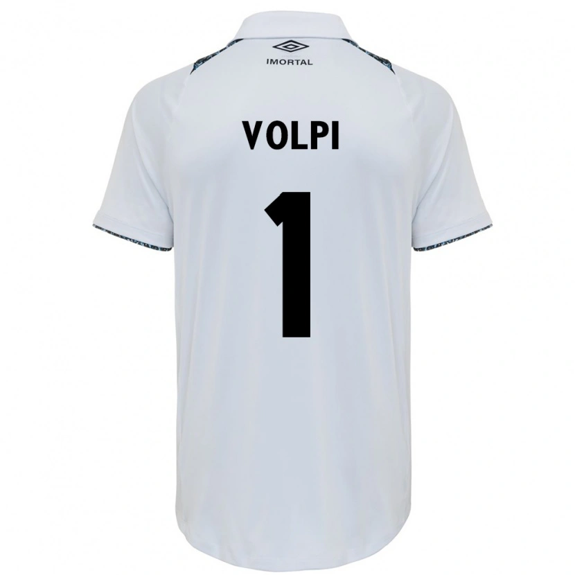 Danxen Børn Tiago Volpi #1 Blå Sort Hvid Udebane Spillertrøjer 2025/26 Trøje T-Shirt