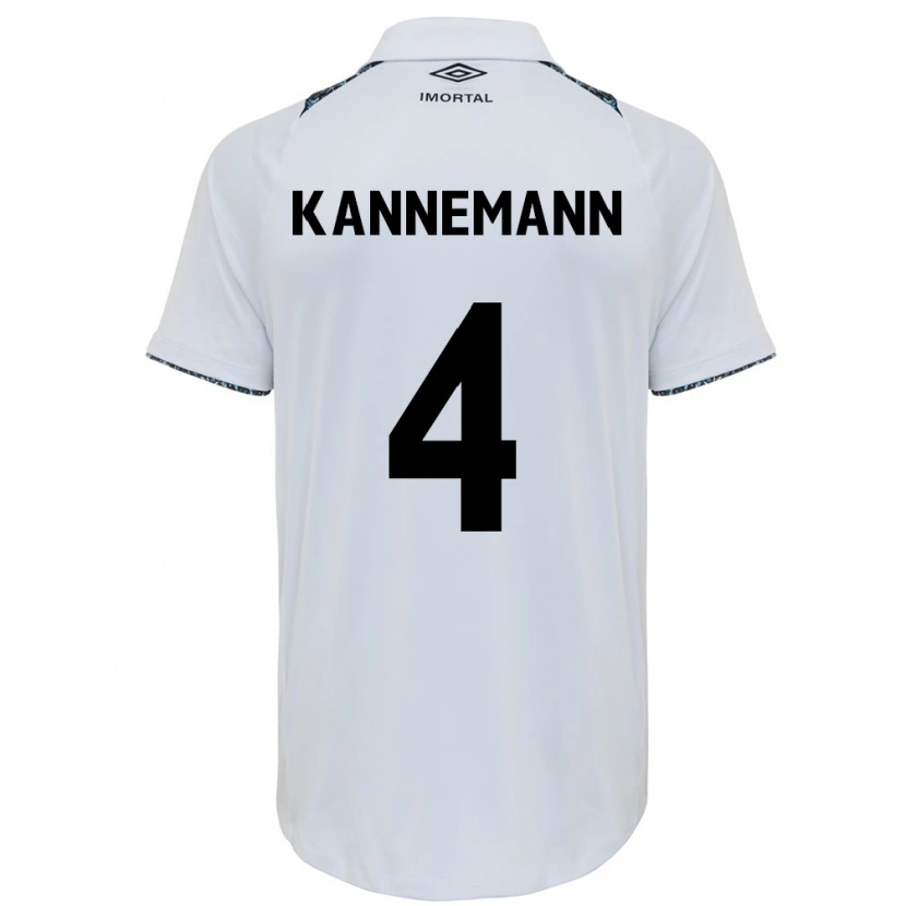 Danxen Børn Walter Kannemann #4 Blå Sort Hvid Udebane Spillertrøjer 2025/26 Trøje T-Shirt