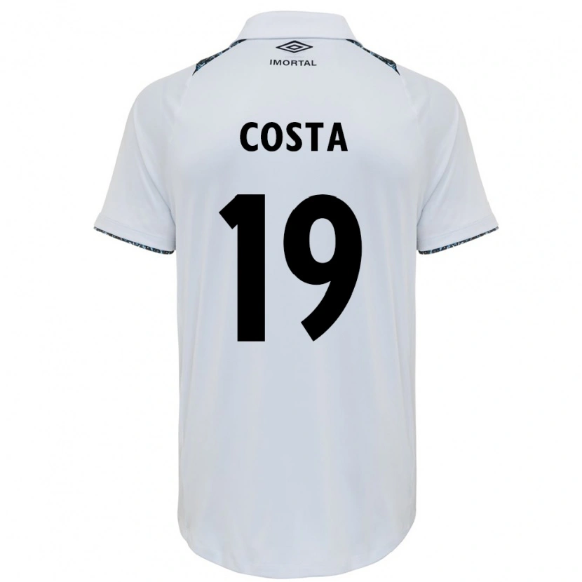Danxen Børn Diego Costa #19 Blå Sort Hvid Udebane Spillertrøjer 2025/26 Trøje T-Shirt