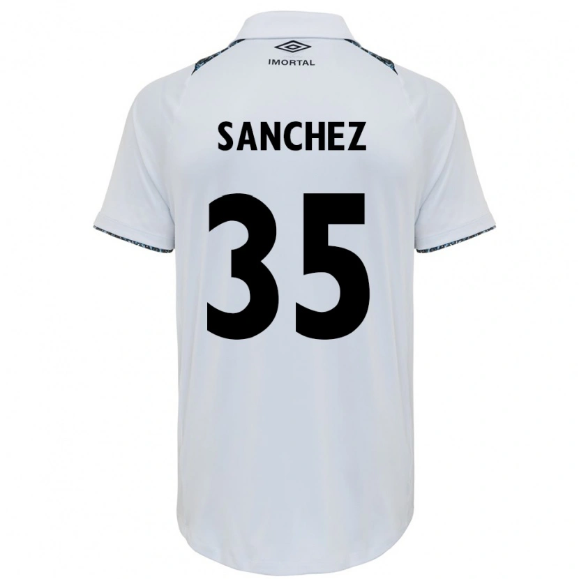 Danxen Børn Lari Sanchez #35 Blå Sort Hvid Udebane Spillertrøjer 2025/26 Trøje T-Shirt