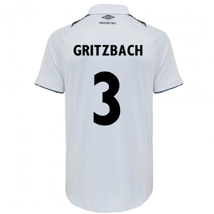 Danxen Børn Fernanda Gritzbach #3 Blå Sort Hvid Udebane Spillertrøjer 2025/26 Trøje T-Shirt