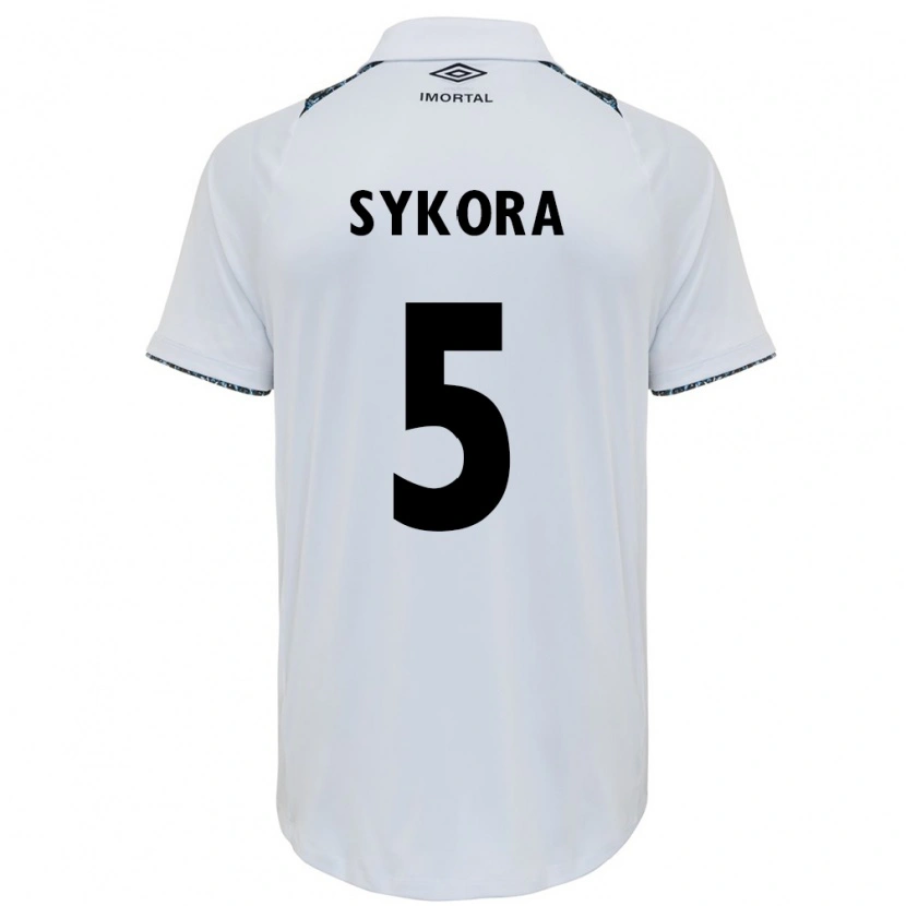 Danxen Børn Stacy Denise Sykora #5 Blå Sort Hvid Udebane Spillertrøjer 2025/26 Trøje T-Shirt