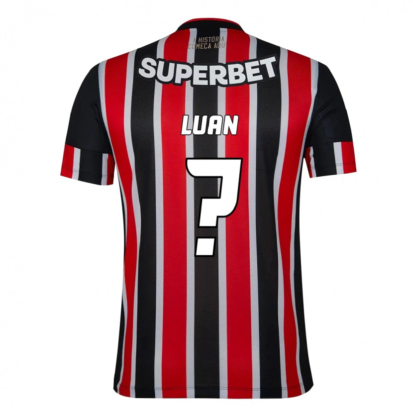 Danxen Børn Luan Santos #0 Rød Sort Hvid Udebane Spillertrøjer 2025/26 Trøje T-Shirt
