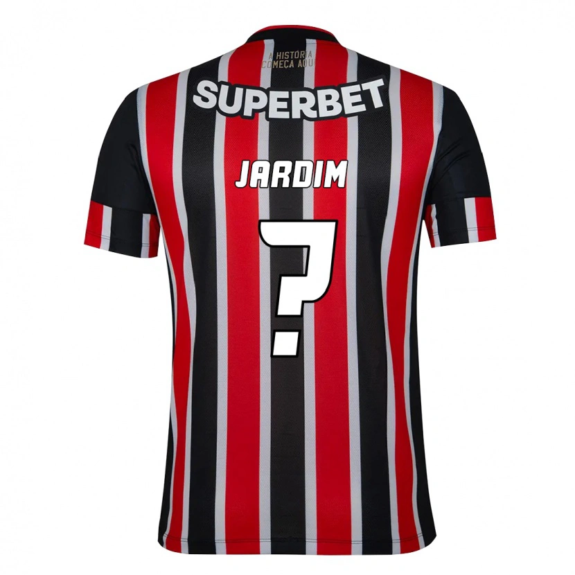 Danxen Børn Welber Jardim #0 Rød Sort Hvid Udebane Spillertrøjer 2025/26 Trøje T-Shirt