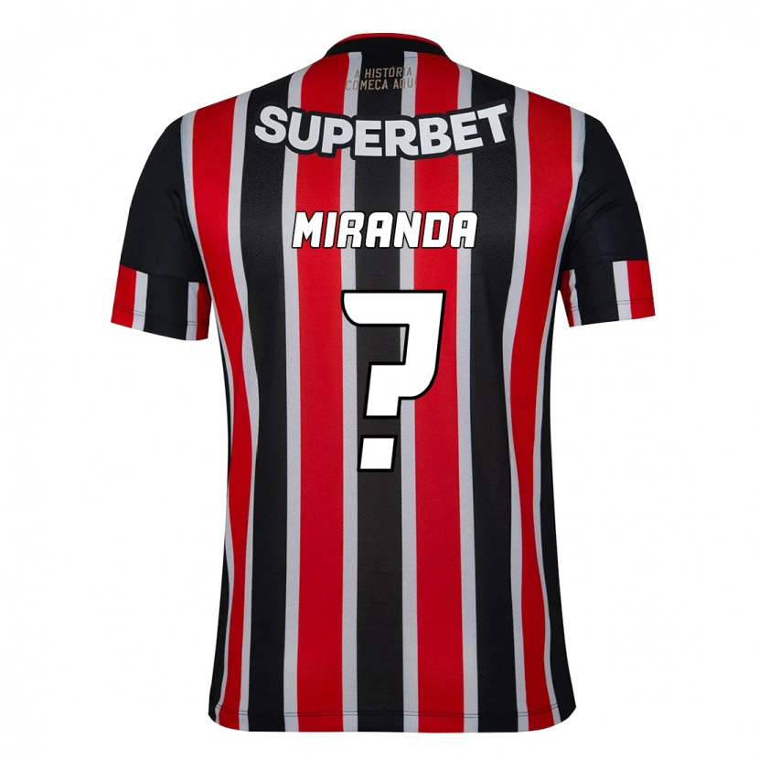 Danxen Børn Gustavo Miranda #0 Rød Sort Hvid Udebane Spillertrøjer 2025/26 Trøje T-Shirt