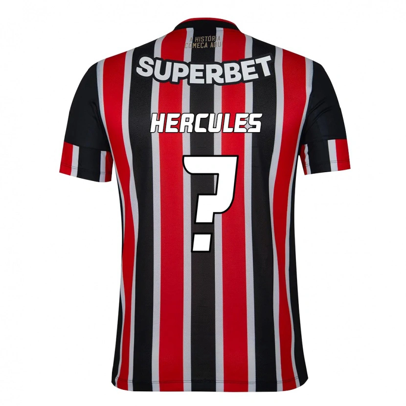 Danxen Børn Hercules #0 Rød Sort Hvid Udebane Spillertrøjer 2025/26 Trøje T-Shirt