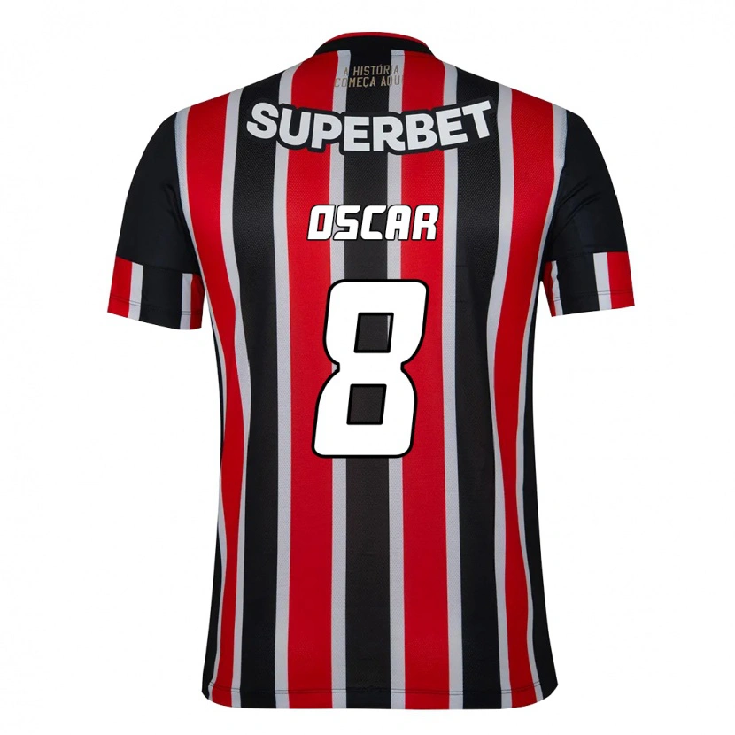 Danxen Børn Oscar #8 Rød Sort Hvid Udebane Spillertrøjer 2025/26 Trøje T-Shirt