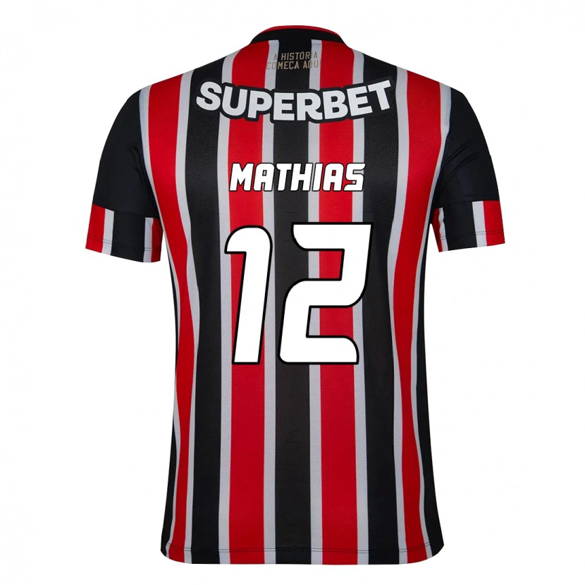 Danxen Børn Leandro Mathias #12 Rød Sort Hvid Udebane Spillertrøjer 2025/26 Trøje T-Shirt