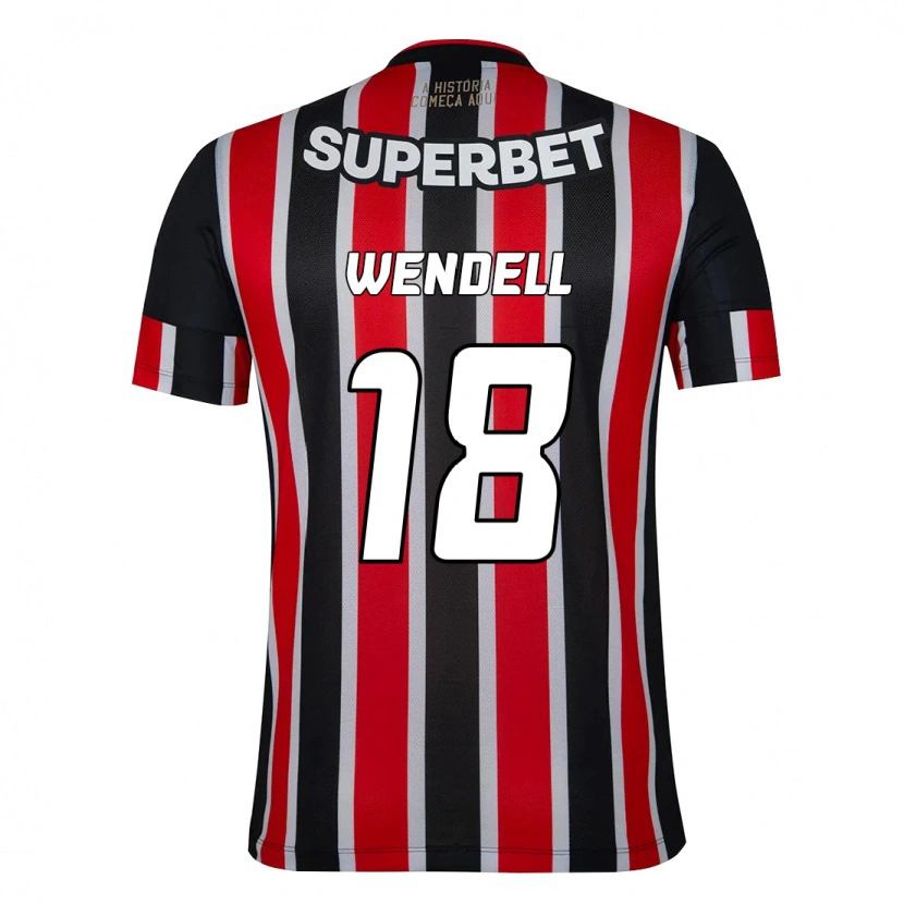 Danxen Børn Wendell #18 Rød Sort Hvid Udebane Spillertrøjer 2025/26 Trøje T-Shirt