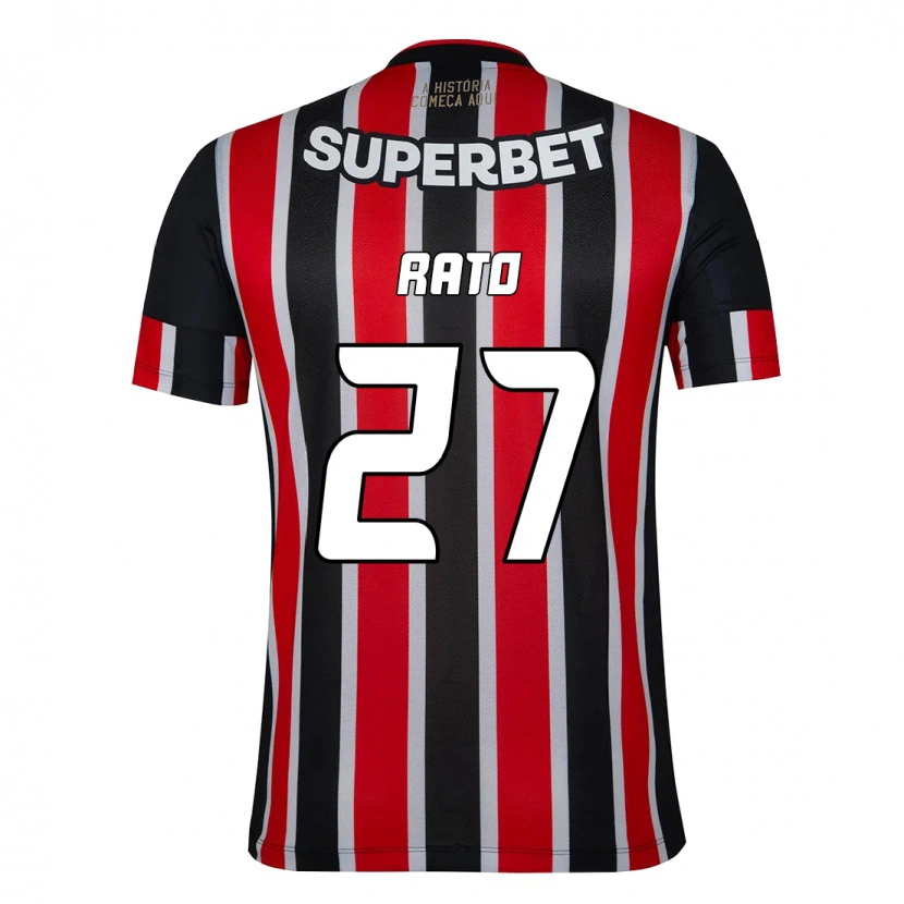 Danxen Børn Wellington Rato #27 Rød Sort Hvid Udebane Spillertrøjer 2025/26 Trøje T-Shirt