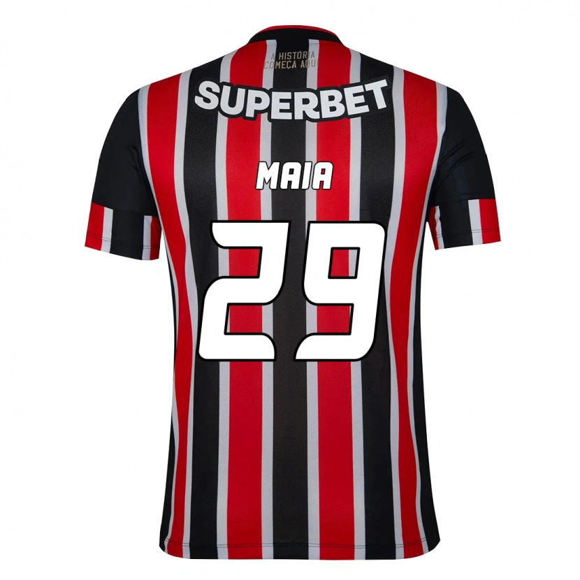 Danxen Børn Pablo Maia #29 Rød Sort Hvid Udebane Spillertrøjer 2025/26 Trøje T-Shirt