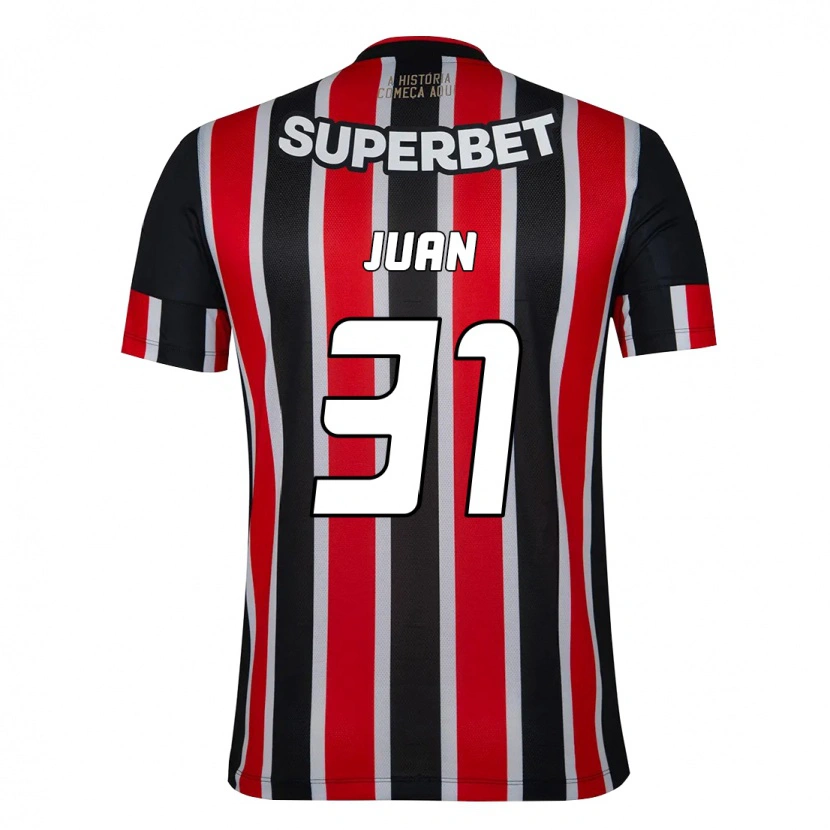 Danxen Børn Juan #31 Rød Sort Hvid Udebane Spillertrøjer 2025/26 Trøje T-Shirt