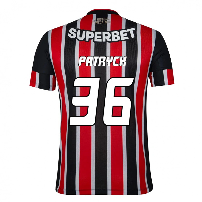 Danxen Børn Patryck #36 Rød Sort Hvid Udebane Spillertrøjer 2025/26 Trøje T-Shirt