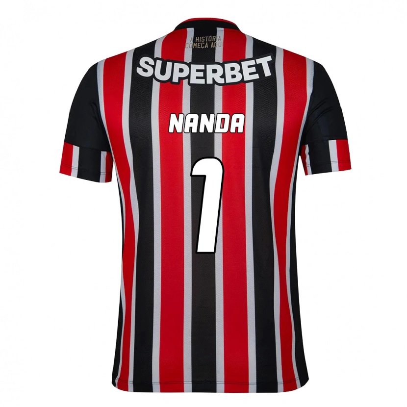 Danxen Børn Nanda #1 Rød Sort Hvid Udebane Spillertrøjer 2025/26 Trøje T-Shirt