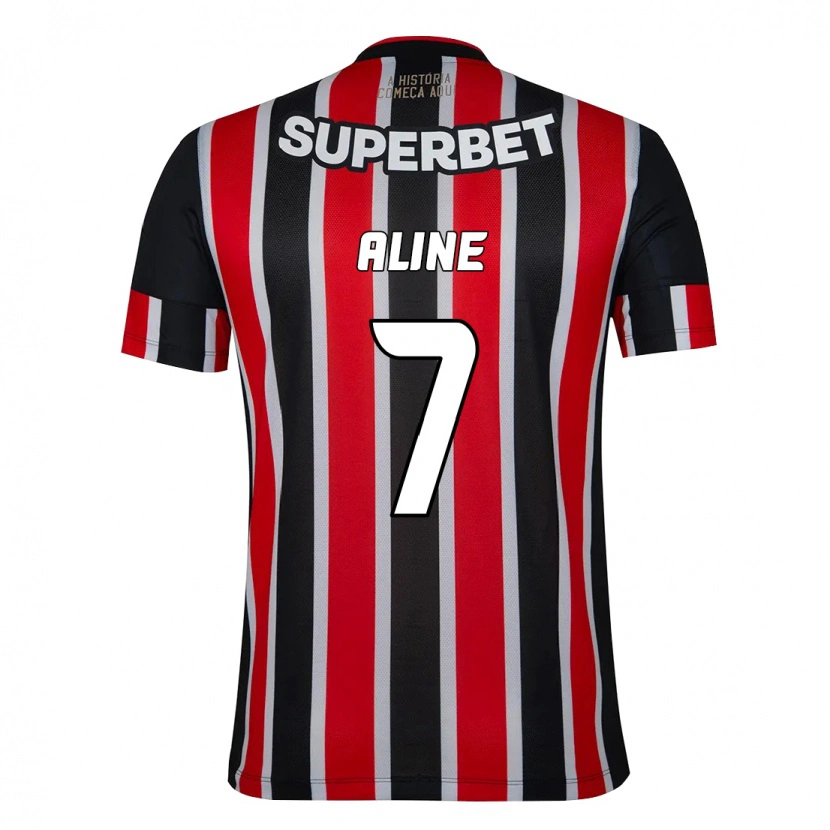 Danxen Børn Aline #7 Rød Sort Hvid Udebane Spillertrøjer 2025/26 Trøje T-Shirt