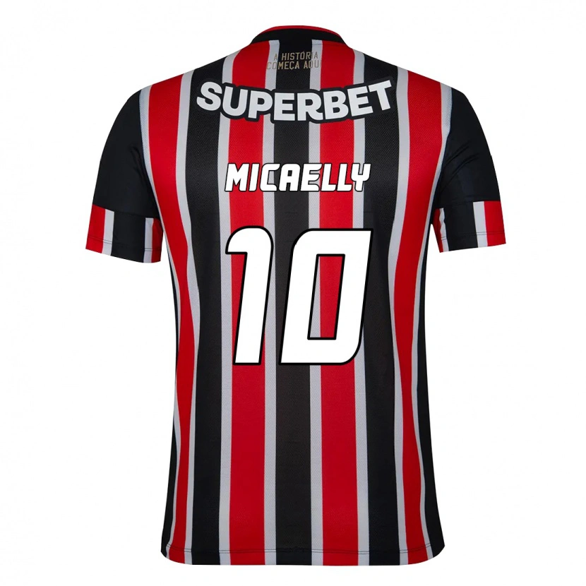 Danxen Børn Micaelly #10 Rød Sort Hvid Udebane Spillertrøjer 2025/26 Trøje T-Shirt