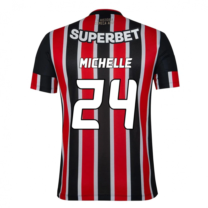 Danxen Børn Michelle #24 Rød Sort Hvid Udebane Spillertrøjer 2025/26 Trøje T-Shirt
