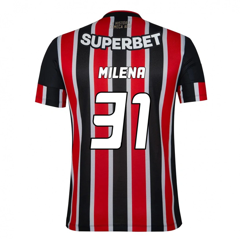 Danxen Børn Milena #31 Rød Sort Hvid Udebane Spillertrøjer 2025/26 Trøje T-Shirt