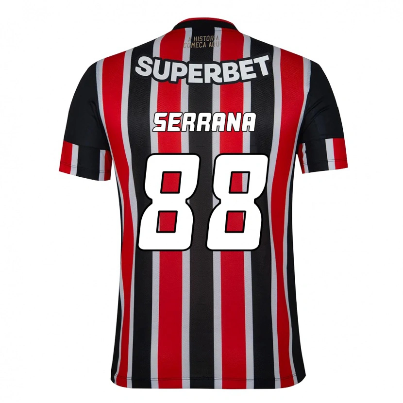 Danxen Børn Serrana #88 Rød Sort Hvid Udebane Spillertrøjer 2025/26 Trøje T-Shirt