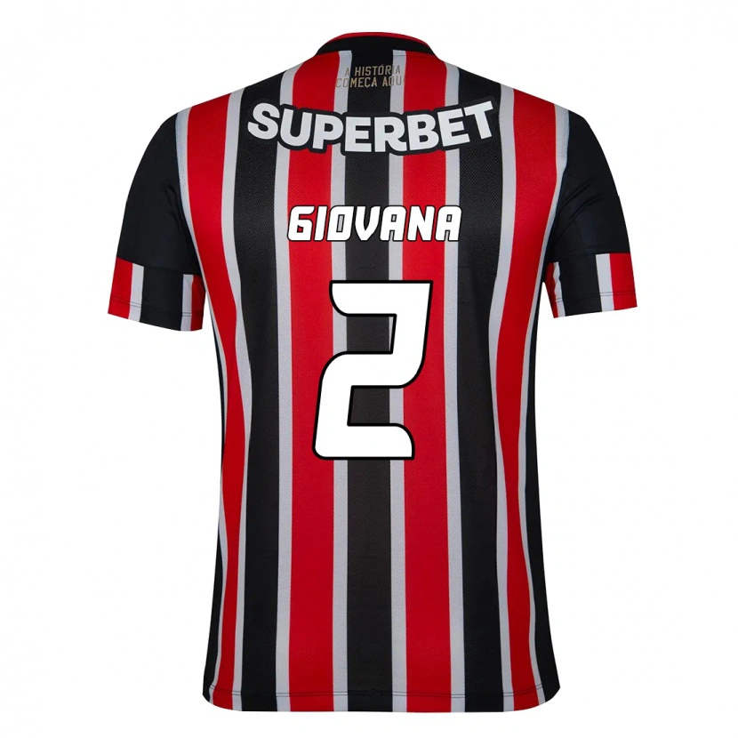 Danxen Børn Giovana #2 Rød Sort Hvid Udebane Spillertrøjer 2025/26 Trøje T-Shirt