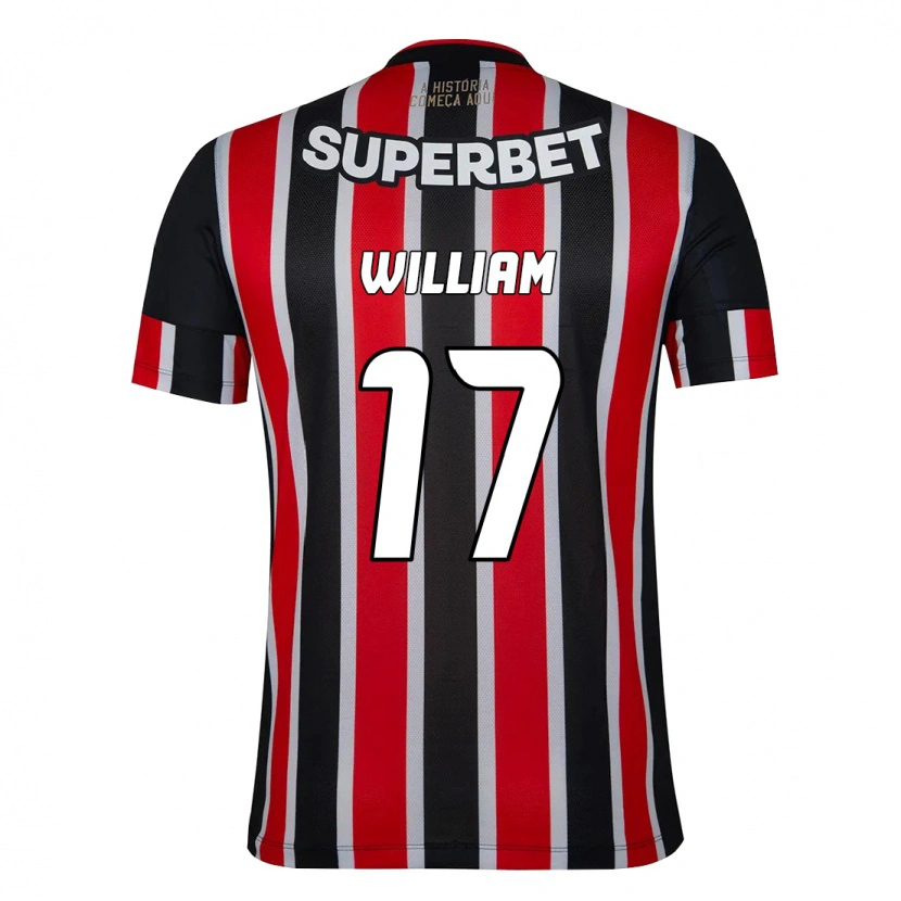 Danxen Børn William #17 Rød Sort Hvid Udebane Spillertrøjer 2025/26 Trøje T-Shirt