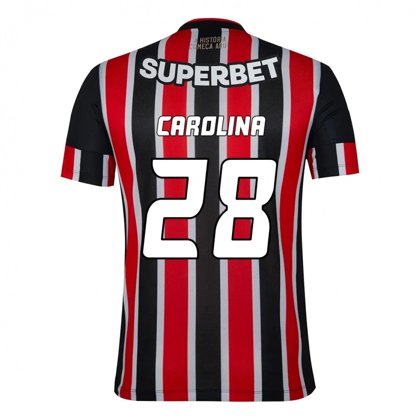 Danxen Børn Ana Carolina #28 Rød Sort Hvid Udebane Spillertrøjer 2025/26 Trøje T-Shirt