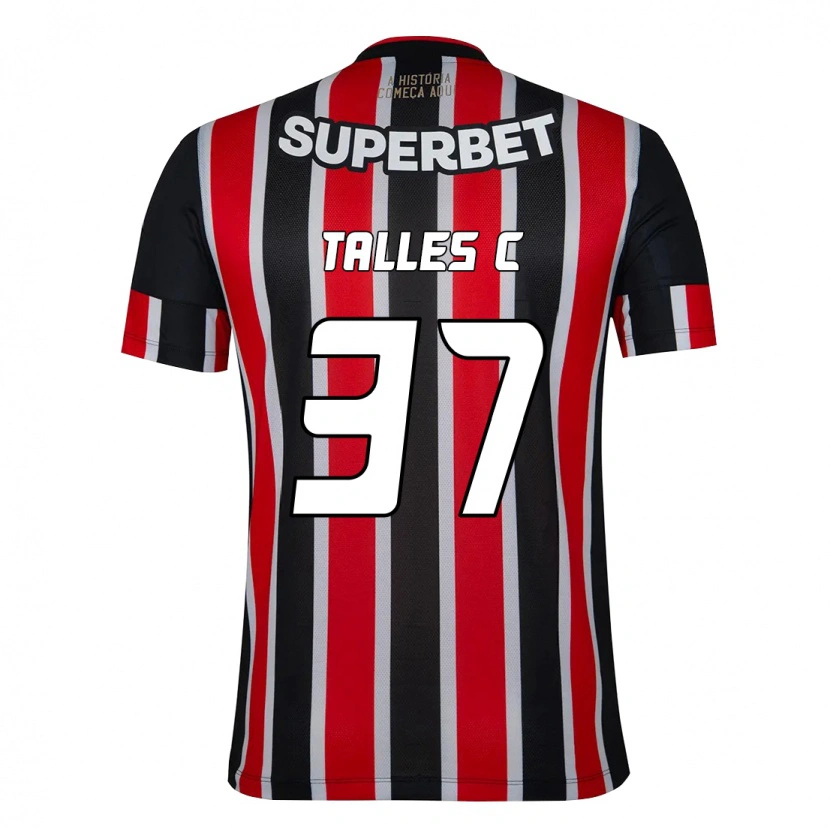 Danxen Børn Talles #37 Rød Sort Hvid Udebane Spillertrøjer 2025/26 Trøje T-Shirt