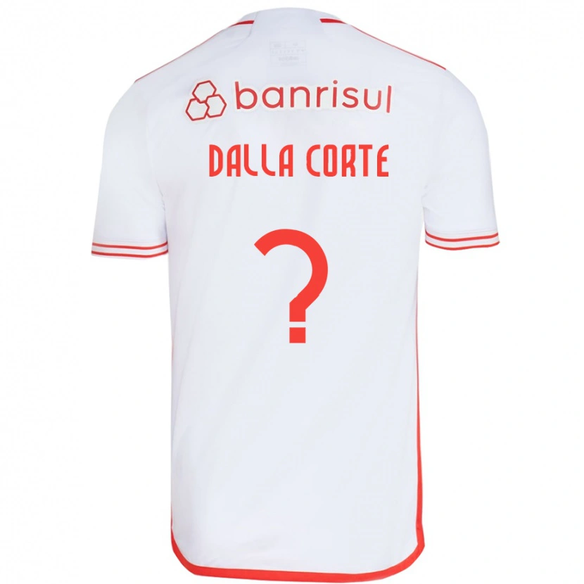 Danxen Børn João Dalla Corte #0 Rød Hvid Udebane Spillertrøjer 2025/26 Trøje T-Shirt