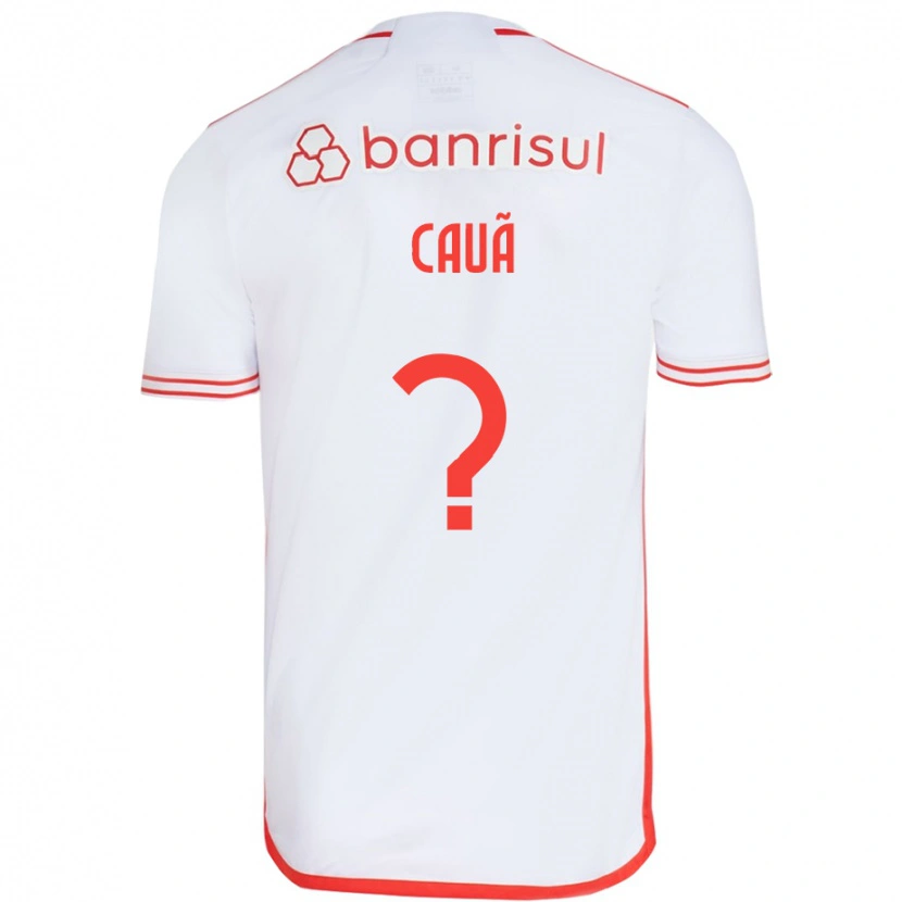 Danxen Børn Cauã #0 Rød Hvid Udebane Spillertrøjer 2025/26 Trøje T-Shirt