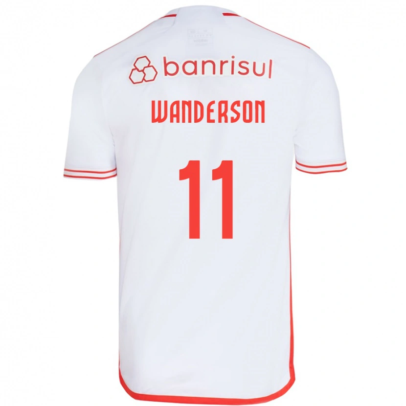 Danxen Børn Wanderson #11 Rød Hvid Udebane Spillertrøjer 2025/26 Trøje T-Shirt