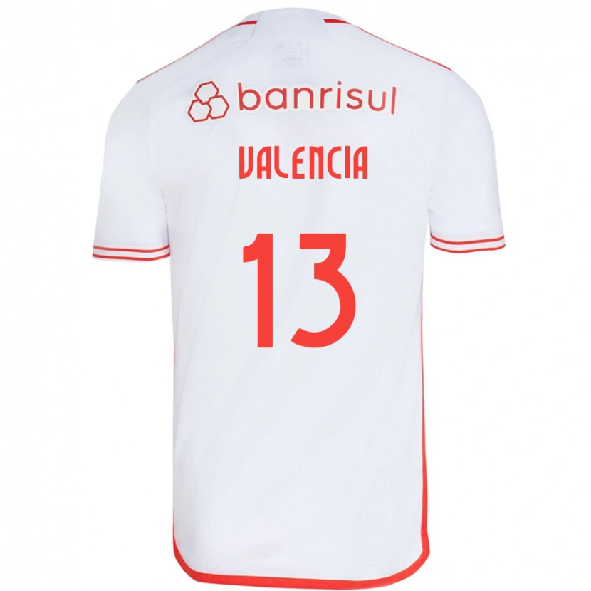 Danxen Børn Enner Valencia #13 Rød Hvid Udebane Spillertrøjer 2025/26 Trøje T-Shirt