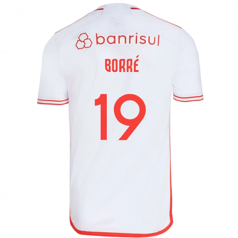 Danxen Børn Rafael Borré #19 Rød Hvid Udebane Spillertrøjer 2025/26 Trøje T-Shirt