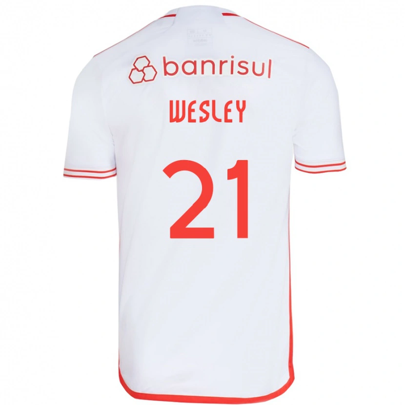 Danxen Børn Wesley #21 Rød Hvid Udebane Spillertrøjer 2025/26 Trøje T-Shirt