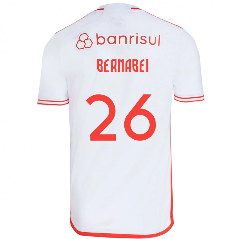 Danxen Børn Alexandro Bernabei #26 Rød Hvid Udebane Spillertrøjer 2025/26 Trøje T-Shirt
