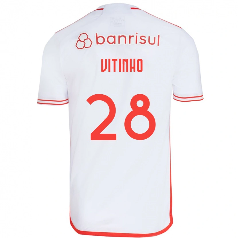Danxen Børn Vitinho #28 Rød Hvid Udebane Spillertrøjer 2025/26 Trøje T-Shirt