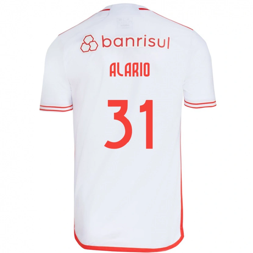 Danxen Børn Lucas Alario #31 Rød Hvid Udebane Spillertrøjer 2025/26 Trøje T-Shirt