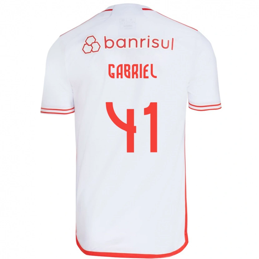 Danxen Børn Victor Gabriel #41 Rød Hvid Udebane Spillertrøjer 2025/26 Trøje T-Shirt