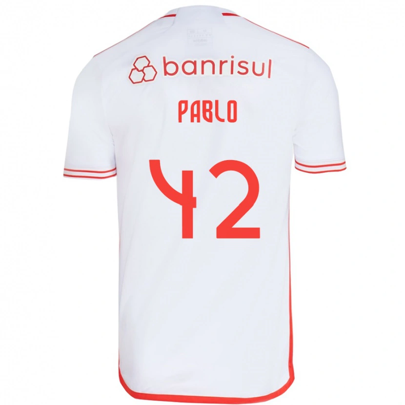 Danxen Børn Pablo #42 Rød Hvid Udebane Spillertrøjer 2025/26 Trøje T-Shirt