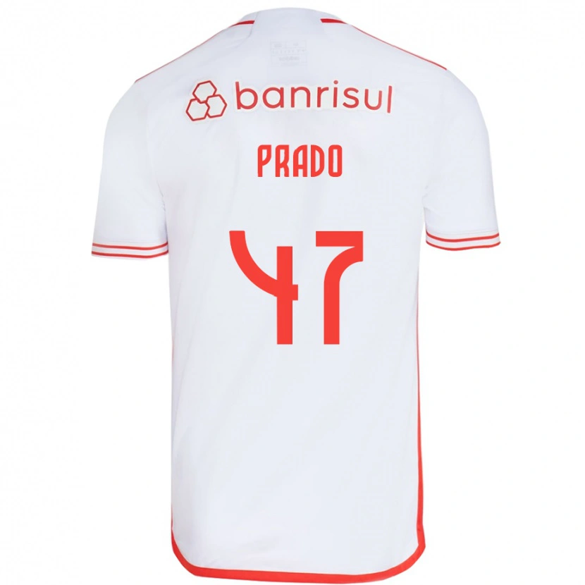 Danxen Børn Gustavo Prado #47 Rød Hvid Udebane Spillertrøjer 2025/26 Trøje T-Shirt